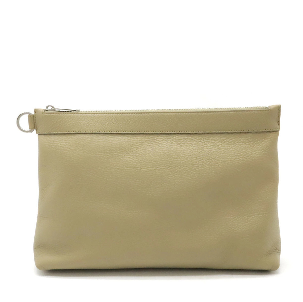 BOTTEGA VENETA Case Clutch Bag Shoulder Leather Beige Brown Cream